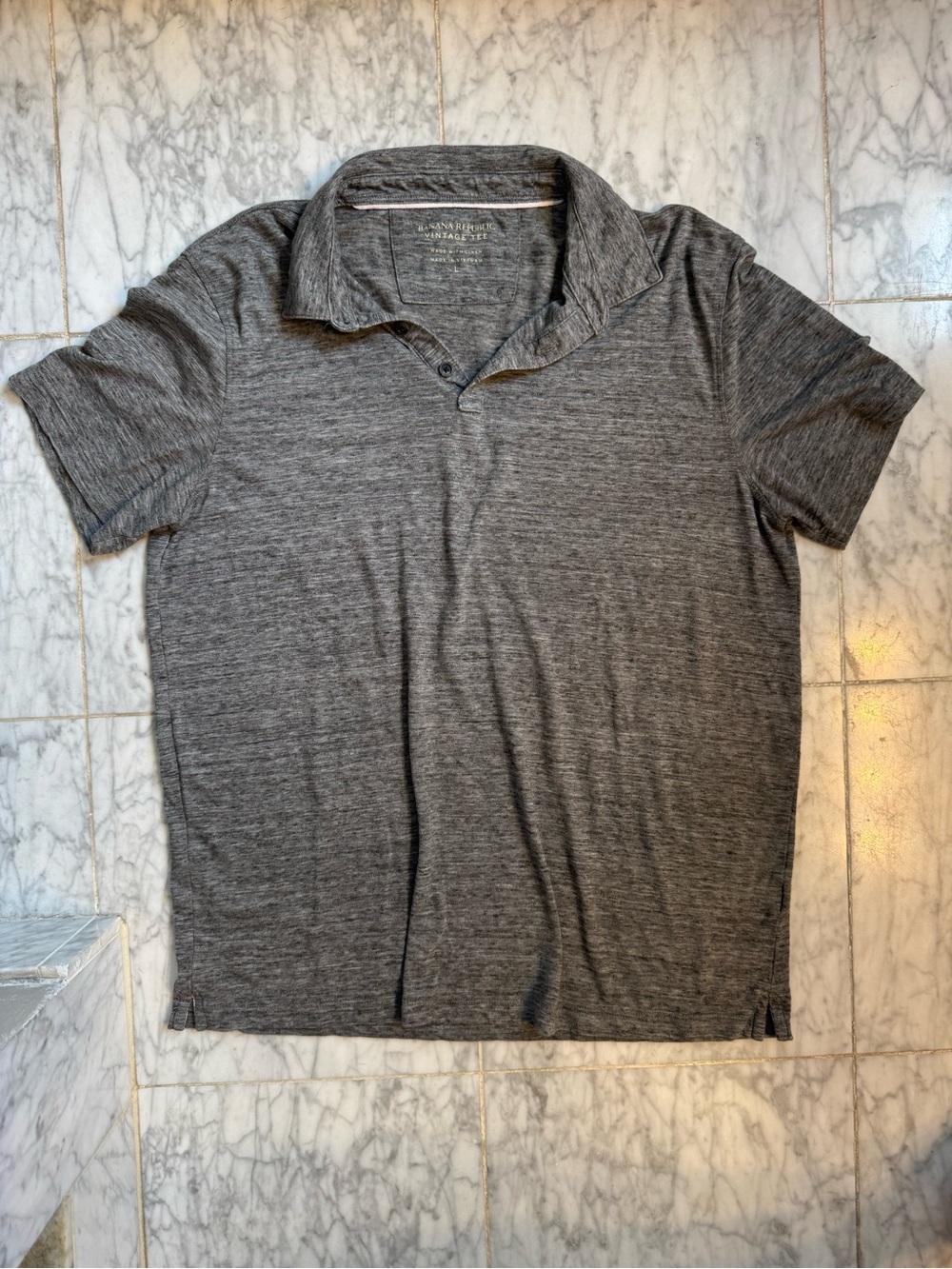 Banana Republic Men's Heather Charcoal Polo